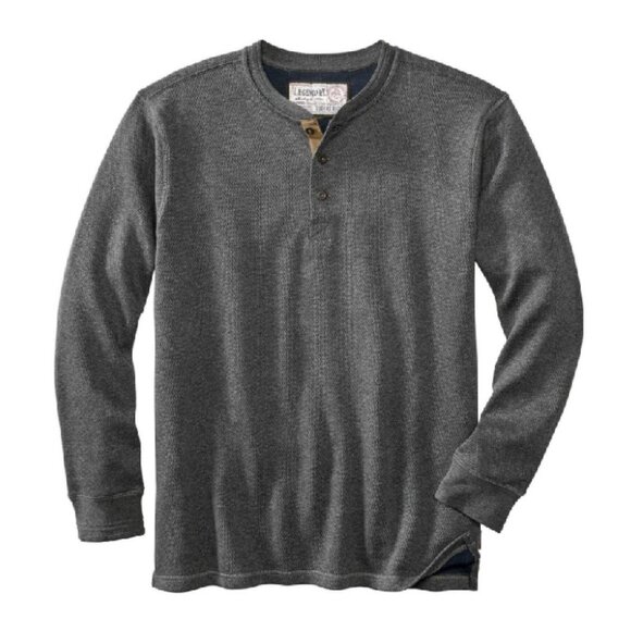 NWT - Men'sTough as Buck Double Layer Thermal Henley, Charcoal Heather – Size M - Picture 1 of 11